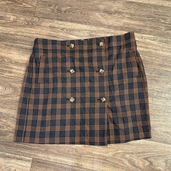 Madewell Double Breasted Plaid Mini Skirt Size XXL - Picture 9 of 11